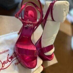 Brand New!!! Never Worn! Christian Louboutin Queen Alta 150 Patent Psychic Fuxia